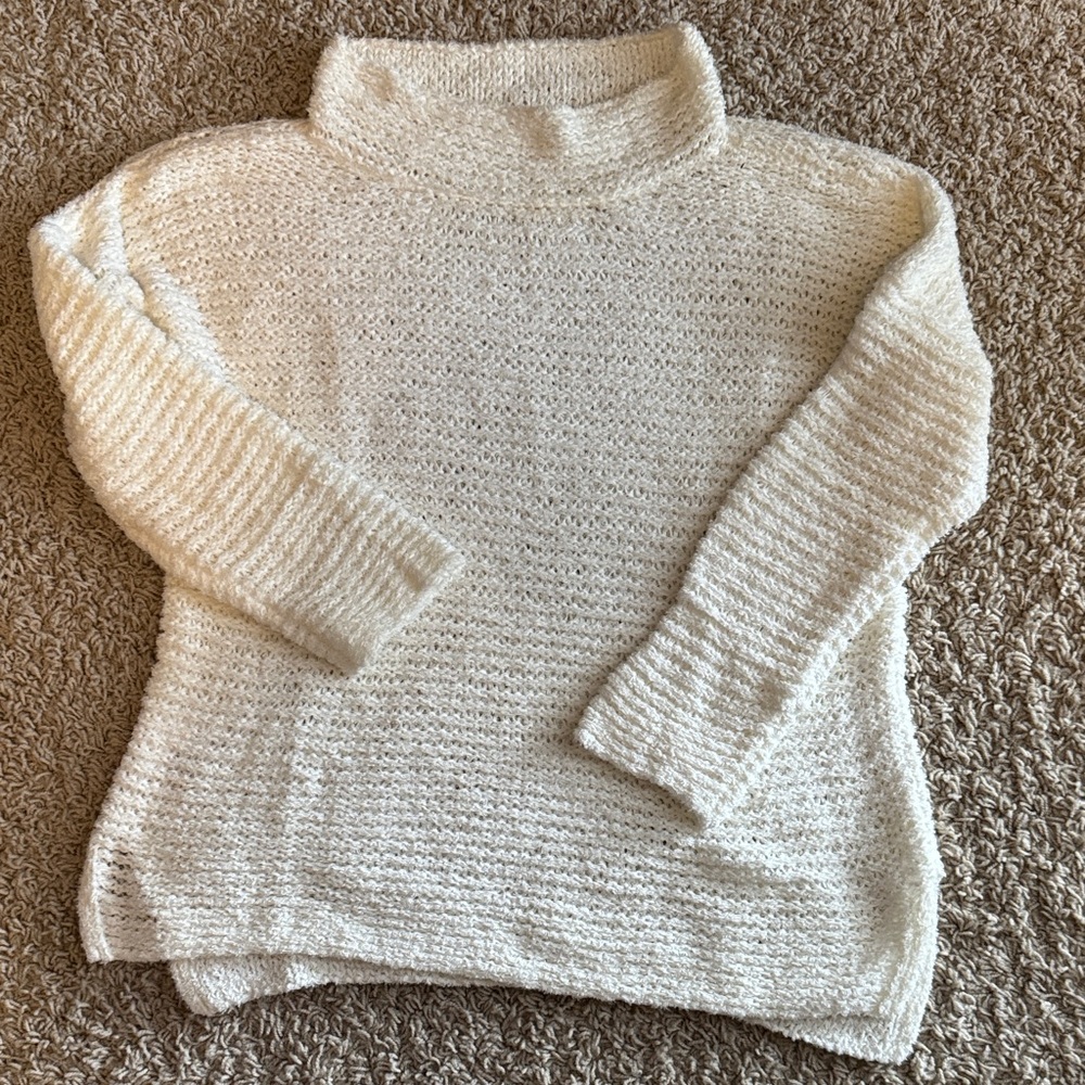 Lou & Grey Soft Cream Turtleneck Sweater